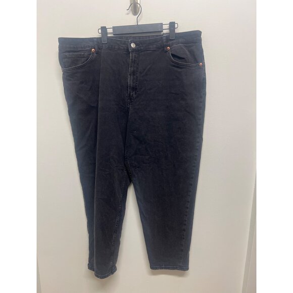 H&M Divided Black Loose Mom Fit Jeans High Waist Ankle Length US 20 - Picture 5 of 8